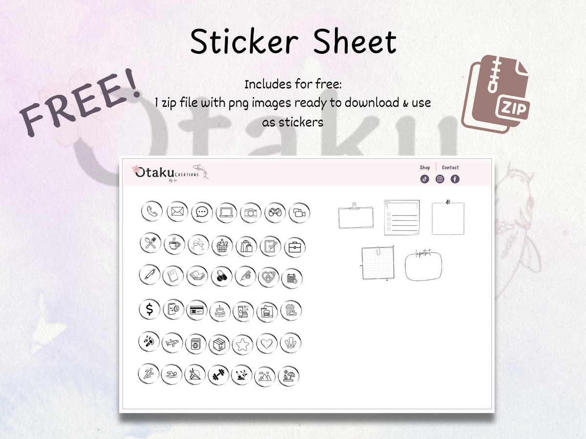 One Piece Customizable Digital Planner