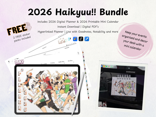 2026 Bundle Haikyuu Digital Calendar