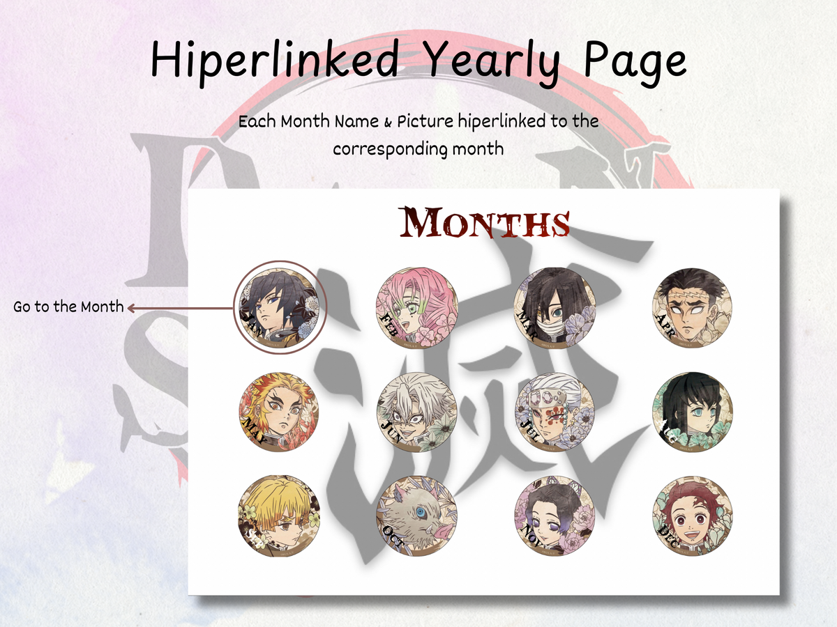 Demon Slayer Customizable Digital Planner