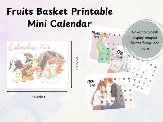 2026 Fruits Basket Mini Calendar