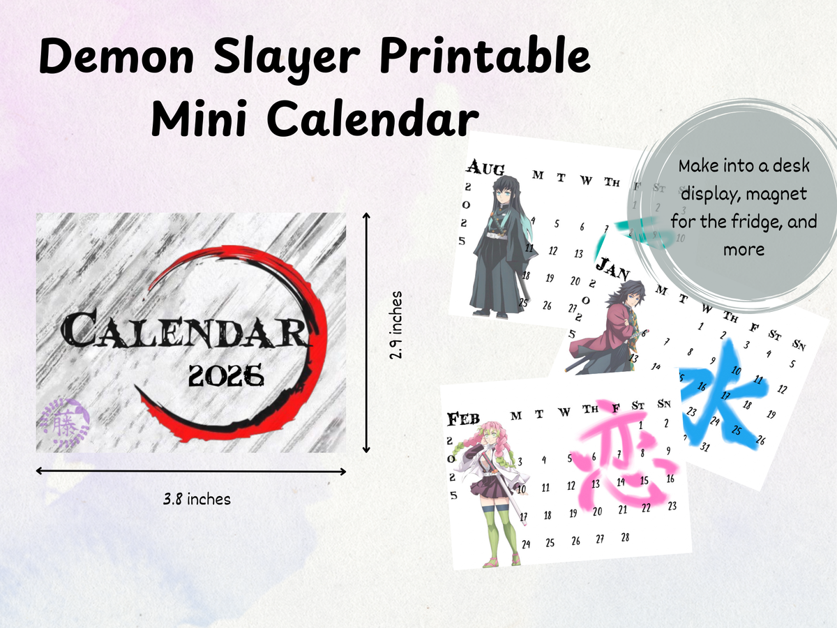 2026 Demon Slayer Mini Calendar