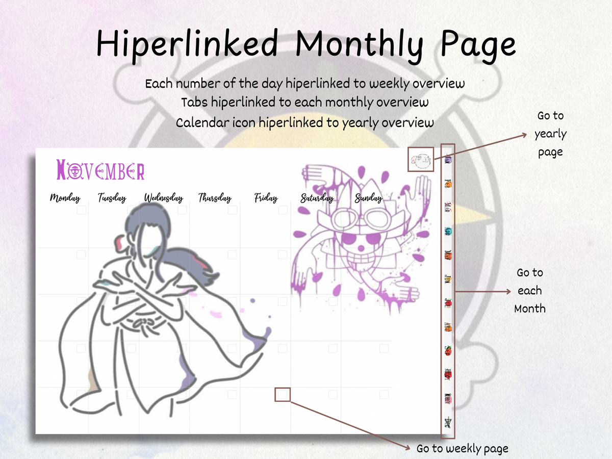 One Piece Customizable Digital Planner